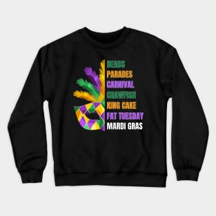 Fun Mardi Gras Beads Crawfish Parade Crewneck Sweatshirt